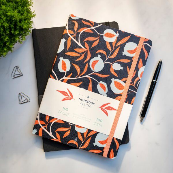 Burde Deluxe Notesbog, B5, Linjeret, Black