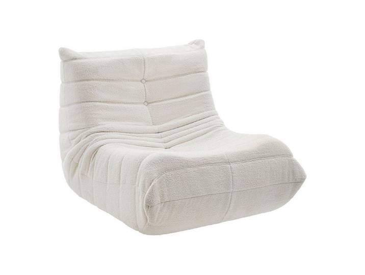 tectake Relaxsessel Wohnlicher Sessel, hochdichter Premiumschaumstoff (Lesesessel Logo, in Bouclé creme), rutschfeste Unterseite, formstabil, strapazierfähig