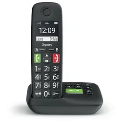 Gigaset E290A Großtastentelefon mit Anrufbeantworter schwarz