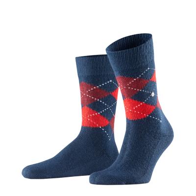 Socken BURLINGTON "Preston", Herren, Gr. 40, Sockengröße, blau (steel blau), Baumwollmischung, Argyle-Muster, Socken Socken, Einheitsgröße 40-46, Argyle-Muster, weiche Haptik