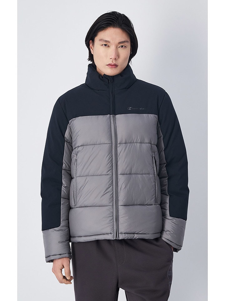 Champion Winterjacke in Schwarz/ Grau - S
