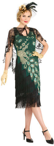 20er-Jahre-Kleid "Pfau" für Damen