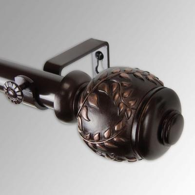Rod Desyne "Cornelia Single Decorative Curtain Rod Set, 28"" to 48"", Bronze"