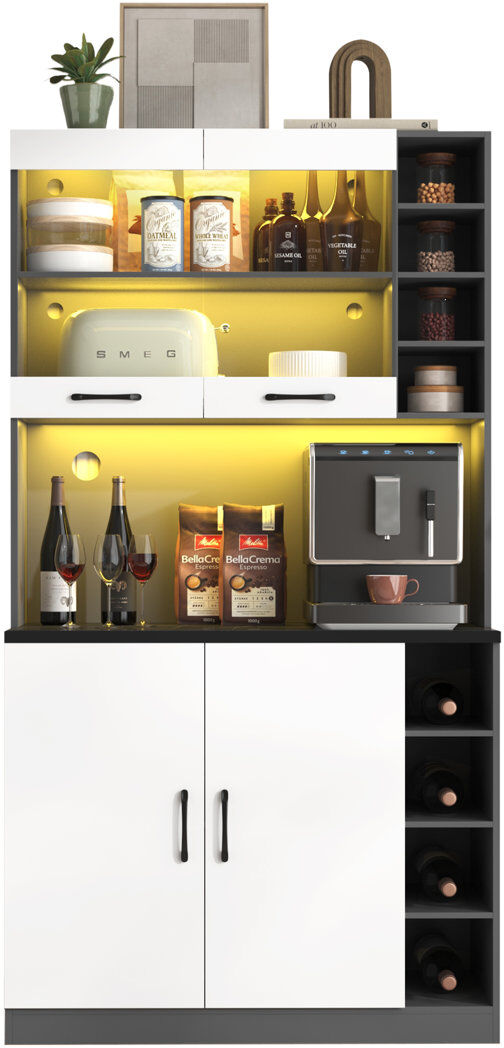 Direct Wicker 187 cm H Standard Pantry / Tall Cabinet White 187cm H X 100cm W X 47cm D