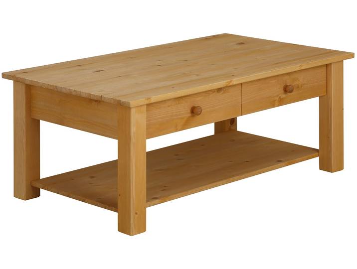 Couchtisch OTTO HOME Chicago , beige (natur gebeizt, gewachst), B:100cm H:40cm T:60cm, Tische, Couchtisch, in zwei Größen, Landhausstil, zusätzlicher Stauraum