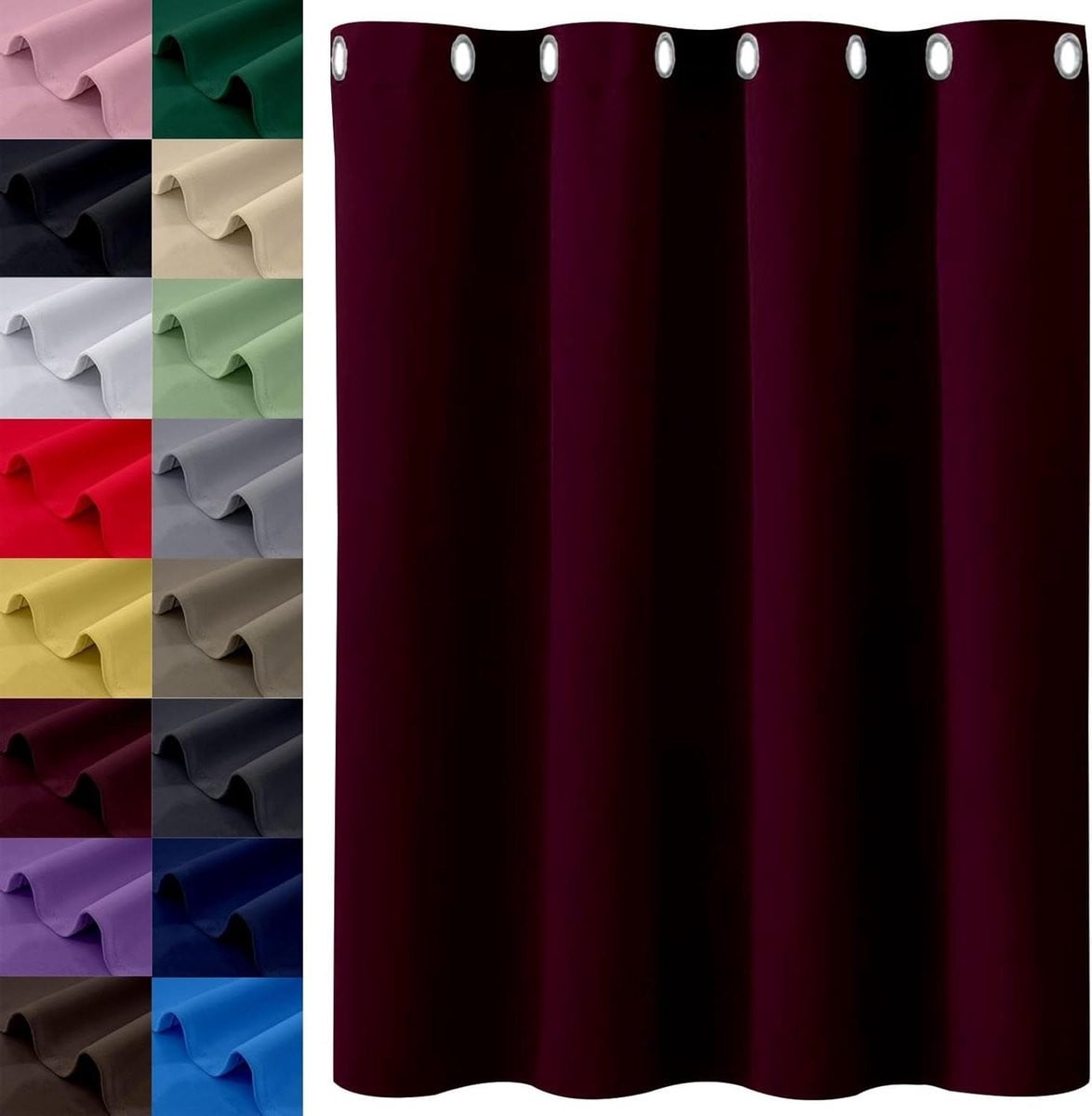 Verduisterend Gordijn Rode Wijn - Ondoorzichtig Paneel voor Privacy en Warmte-isolatie - 80 x 220 cm