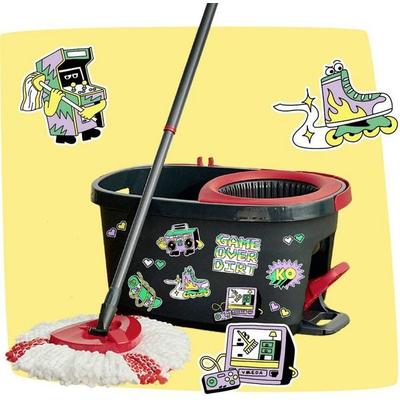 Vileda 183685 Vileda TURBO MY STYLE Box - Level Up Your Space Wischmopp-Komplettset Anthrazit, Rot 1 St.