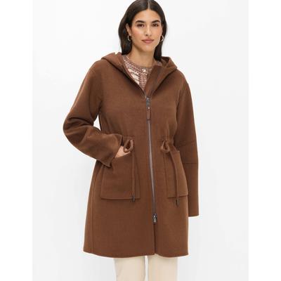 Langmantel BRAX "Style HOPE", Damen, Gr. 40, braun, Web, 48% Wolle, 47% Polyester, 5% Sonstige Fasern, Mäntel