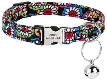 Uplift Essentials Personalized Printed Anti Lost Cat Collar With Engraved ID Nameplate style 5
