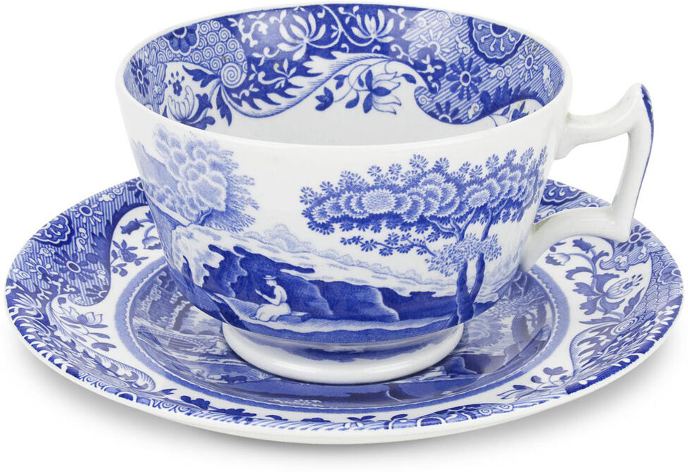 Classic Blue Italian - Breakfast Cups & Saucers Blue 280ml