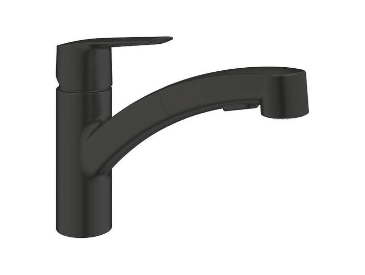 Badarmatur GROHE 1/2 , schwarz, H:18,5cm, Armaturen, Badarmatur