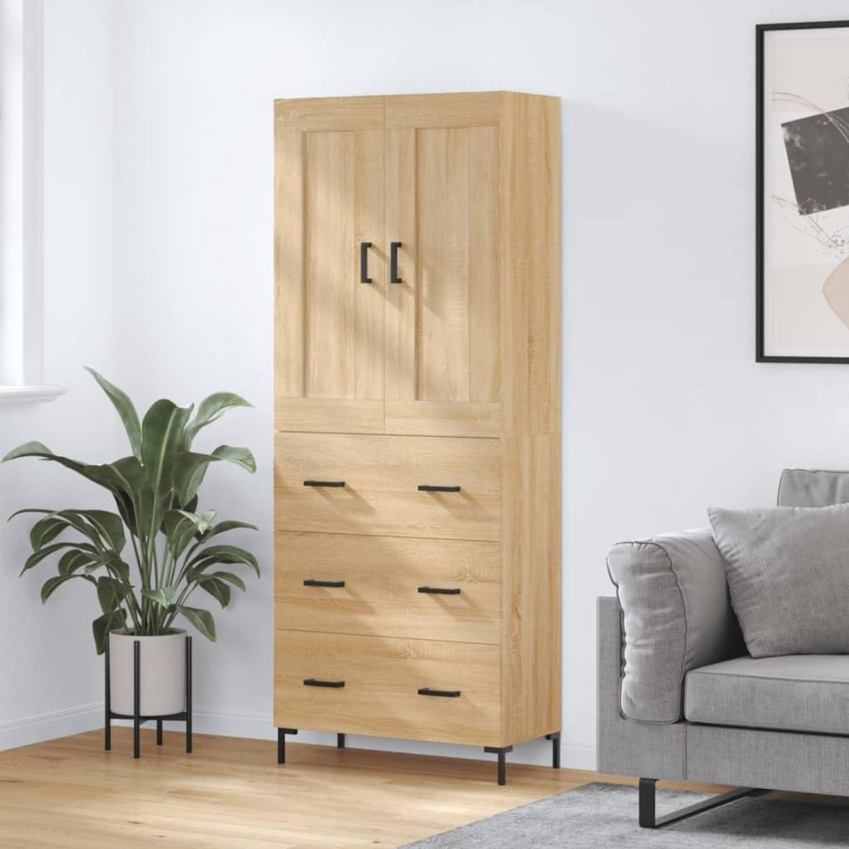 Highboard Opbergkast Sonoma Eiken voor in de woonkamer of eetkamer