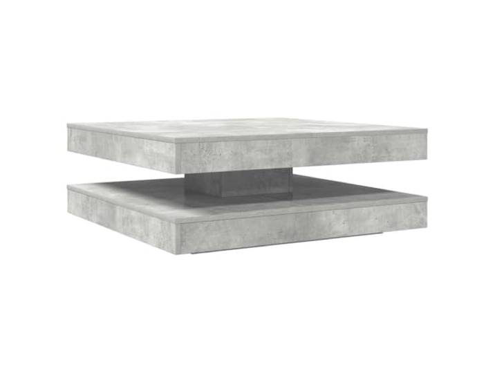KMVXCVNM Couchtisch 360-Grad Drehbar Betongrau 90x90x34,5 cm Flexible Ablage im Wohnzimmer dank schwenkbarer Platte und offener Ebene für Zeitschriften und Fernbedienung im Beton-Look.