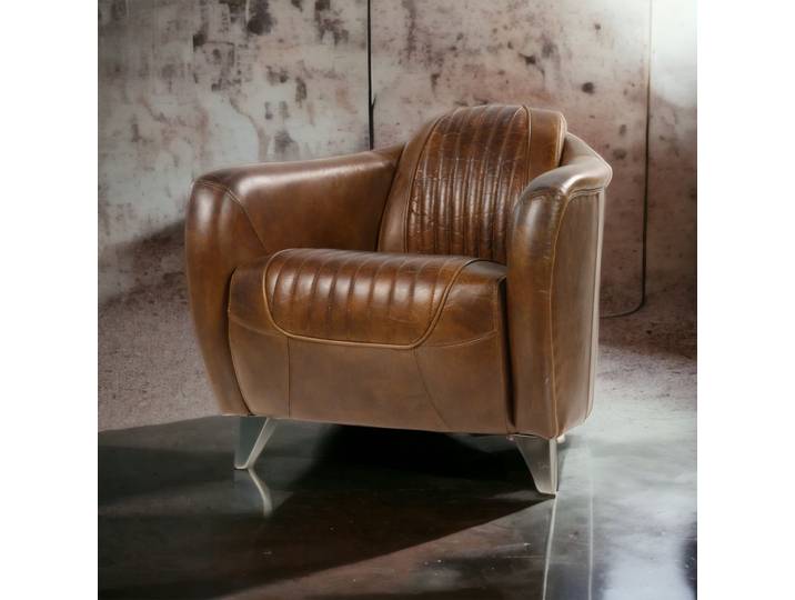 Fauteuil Club Sporster en Cuir - Cigare