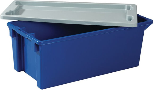 Couvercle L600xl400mm gris polystyrène adapté au bacs gerbables-emboîtables ; Industrial Quality Supplies (204SD016)