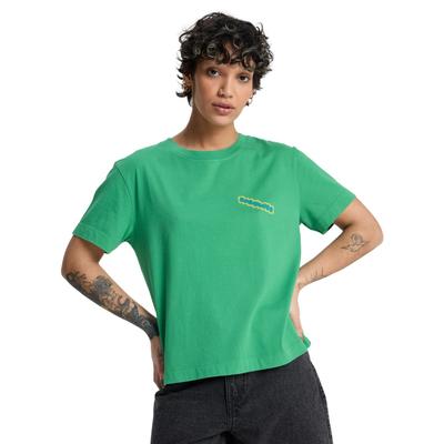 T-Shirt QUIKSILVER "Standard", Damen, Gr. M, grün (leprechaun), Obermaterial: 100% Baumwolle., Shirts T-Shirt