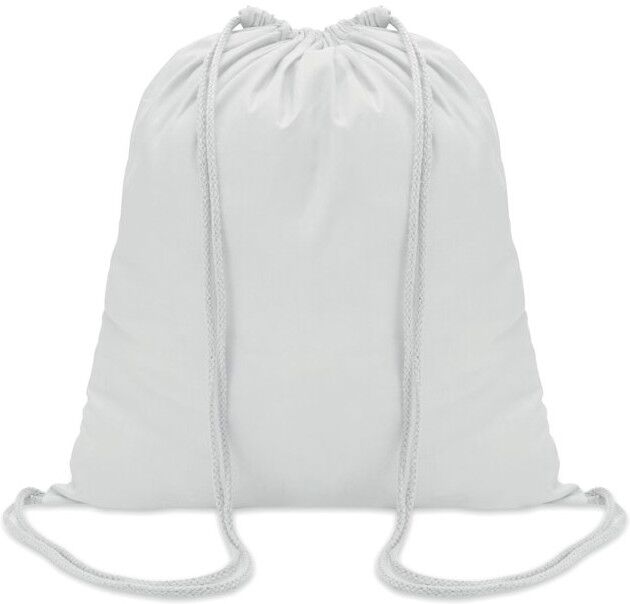 Sac à cordon publicitaire en coton coloré blanc