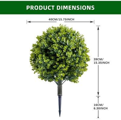 YUN "43.3"" Artificial Cypress Topiary Trees with Ground Spikes, Set of 2"