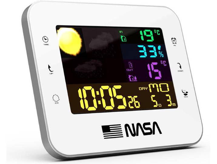 NASA WS500 weerstation 7 in 1 kleur Wit 6\ LCD-scherm - Voor binnen en buiten