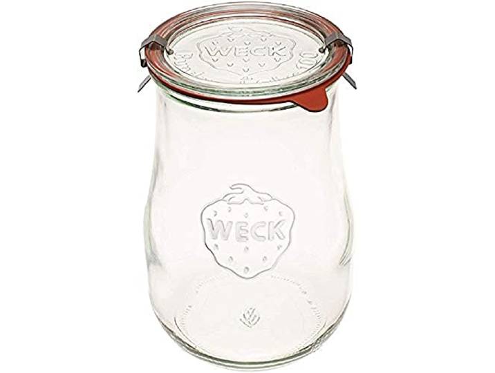 Weck Jars, Tulpengläser 1,5 Liter, Sauerteig-Startergläser, Große Glasdosen für Sauerteig, Starterglas mit Glasdeckel, Tulpenglas breiter Öffnung, zum Einmachen und Aufbewahren geeignet, 1 Glas