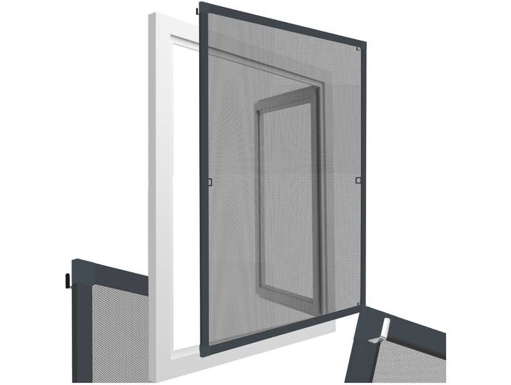 Fliegengitter mit Aluminiumrahmen für Fenster - anthrazit