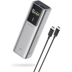 Cuktech Other goods CUKP200NGLDG 55W 20000mAh Powerbank with Built-in USB-C Cable - Gray (20000 mAh, 55 W), Powerbank, Silber, Grau