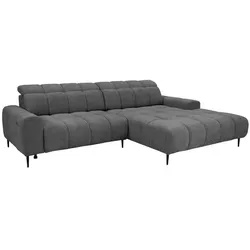 BOOOM Ecksofa mit Funktion Rom Stoff Grau Anthrazit