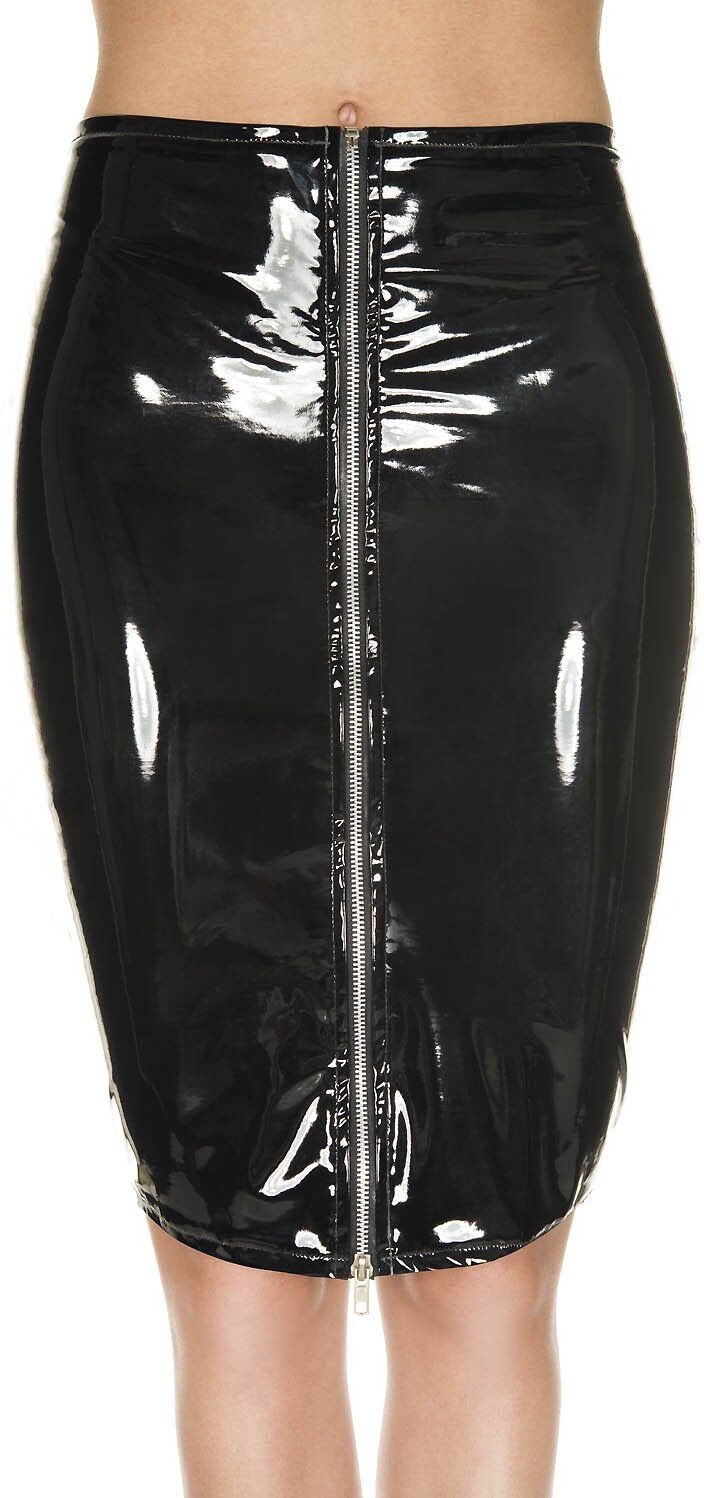 Music Legs Jupe en vinyl noir avec zip