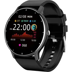 North Edge Smartwatch mit Aktivitätstracker, Silikonarmband - Schwarz (44.70 mm, ohne SIM), Smartwatch
