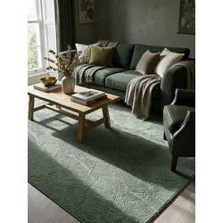 Teppich Kurzflor Waldgrün 140x200 cm - DALAR   Kadima Design