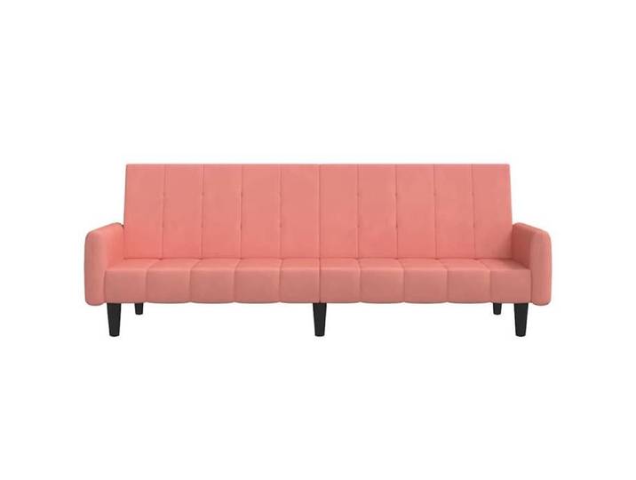 Promotion janvier  Canapé-lit Convertible - CLARENCE - à 2 places - rose velours 220x84.5x69 cm CC255