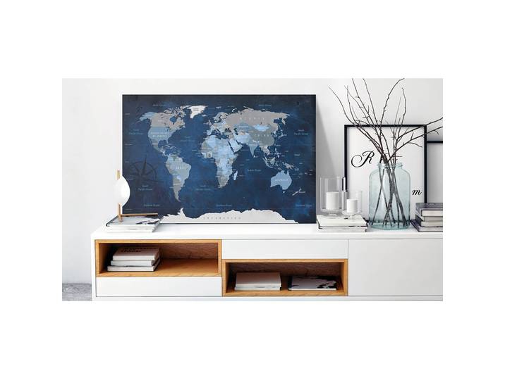 Tableau déco en liège Dark Blue World 90 x 60cm 90 x 60 cm