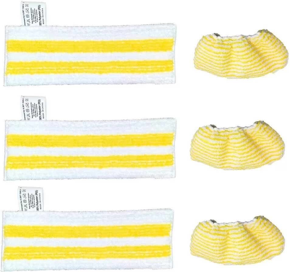 INF Accessoires pour nettoyeur vapeur - 3 bandes en tissu + 3 housses compatibles avec Karcher SC1/SC2/SC3/SC4/SC5/SV7, tissu