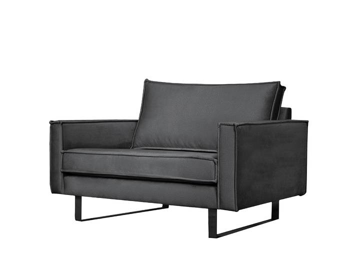 Sessel Liel Grau/Anthrazit Samt Onoli 100 x 84 x 94cm