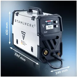 Stahlwerk, Schweissgerät, Schweissgerät MIG MAG 200 Doppelpuls Pro vollsynergisches 200 Ampere (Inverterschweissgerät)