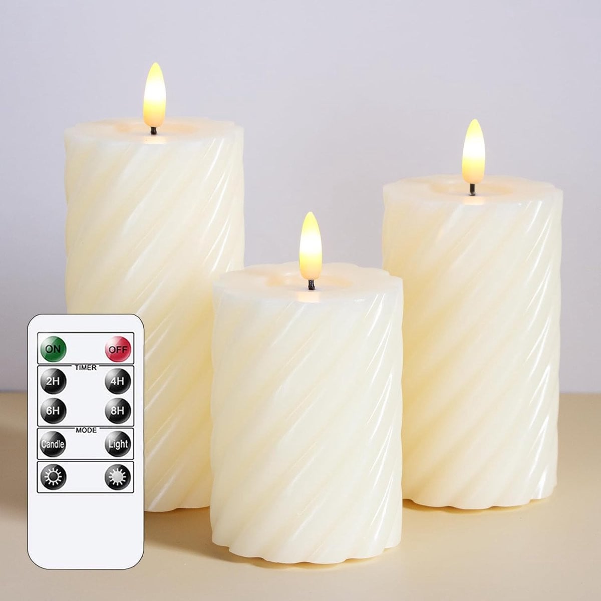 Led Kaarsen Met Afstandsbediening - Bewegende Vlam - Dimbaar - Ivoor