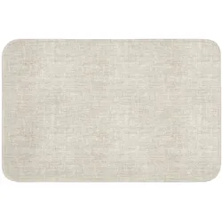 BADEMATTE Leinen - Textur - Beige Rutschfest 60x40 cm