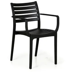 Stapelstuhl aus Kunststoff SLENDER, schwarz