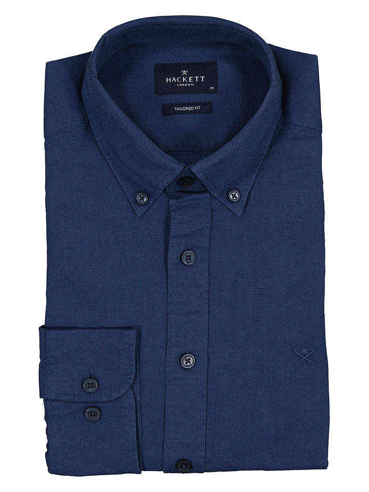 Hackett London Hemd - Tailored fit - in Dunkelblau - L