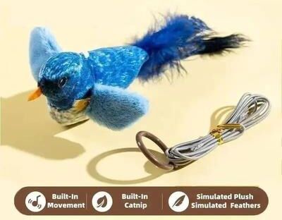 Uplifted Finds Interactive Fluttering Bird Wall Toy blue Small Bird