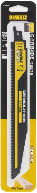 Lame de scie sabre DEWALT Carbide Bois 230mm (DT20439-QZ)