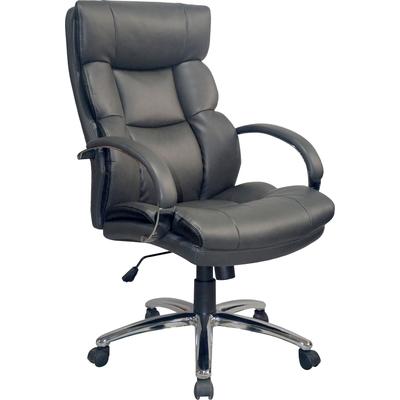 Chefsessel BYLIVING "Paul-XXL", silber (schwarz, silber, schwarz, silber, schwarz), Kunstleder, Stühle, Belastbarkeit bis 150 kg, komfortabel, mit Wippmechanik