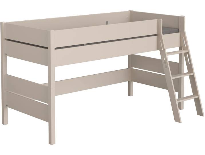 Spielbett PAIDI TIAGO in verschiedenen Größen und Farben, mit Leiter , beige (cashmere, beige, cashmere, beige, cashmere, beige), B:135cm H:120,6cm L:210,4cm, Betten, Spielbett, Rausfallschutz, geprüfte Sicherheit, umbaubares Bett mit Massivholz