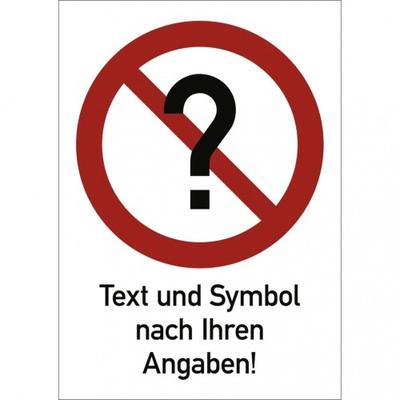 Dreifke® Schild, Verbotszeichen - Text und Symbol nach Ihren Angaben, Alu, 200x300 mm