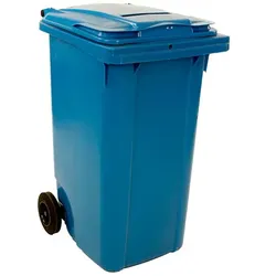 Mülltonne ESE Container mit Papierschlitz 240 L Blau Behälter für Dokumente, mit Schloss