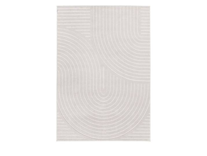 Tapis contemporain à motif géométrique - 120x170cm écru polypropylène