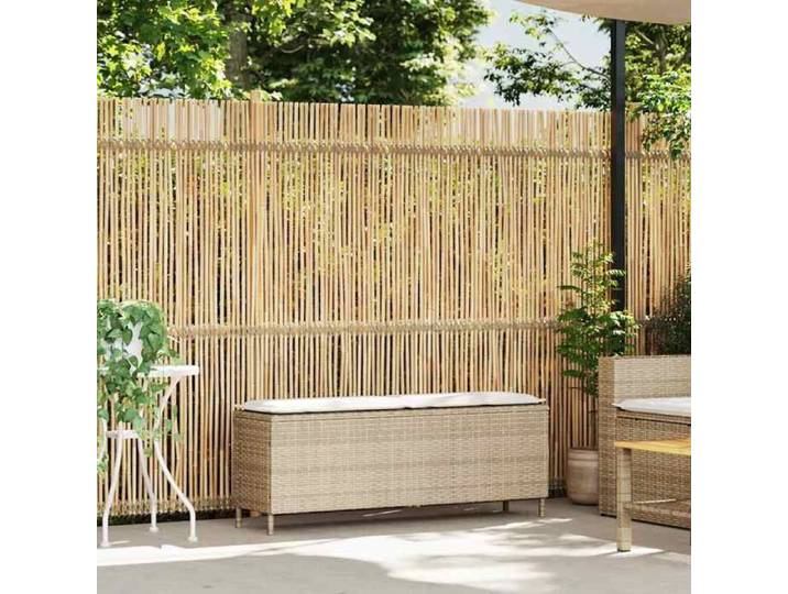 VENTE-FLASH Banc de jardin - Siège/Meuble - avec coussin beige 110x30x40 5 cm résine tressée @3260576
