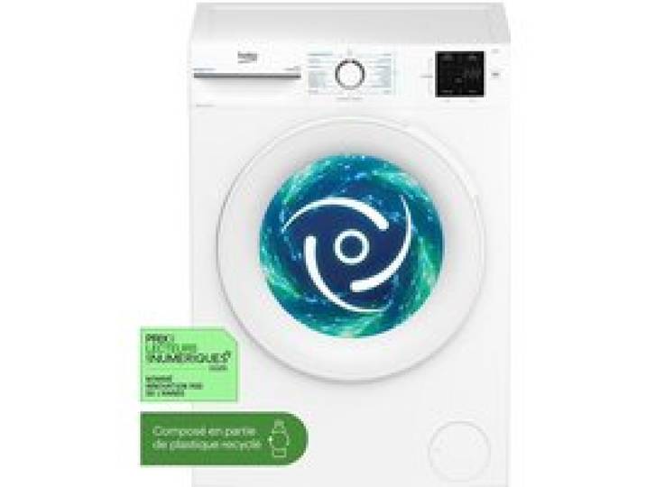 Lave-linge hublot BEKO LLFT310411 - 10 kg - Induction - L60cm - 1400 trs/min - Classe A - Blanc