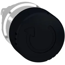 Schneider Electric ZB4BS42 Pilzdrucktaster, Frontelement, Harmony XB4, Metall, 22mm, schwarz, Pilz 30mm, Drehentriegelung