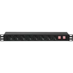 Showgear 19"" 1U Main Power Strip 16 Steuerung auf der Vorder- und Rückseite